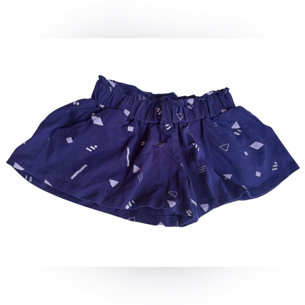 Mila & Emma 3T Habitual toddler girl Blue and White Stumpef Ruffle Shorts pocket - Picture 12 of 13